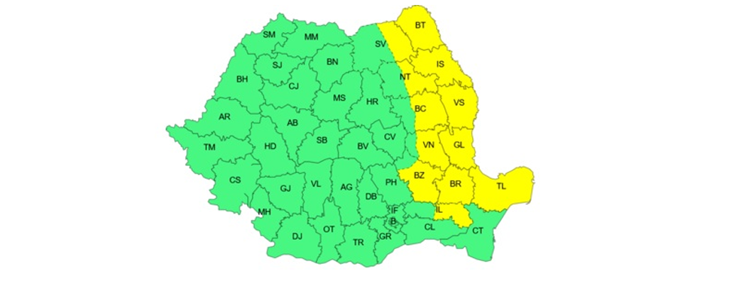 avertizare meteo cod galben vreme instabila