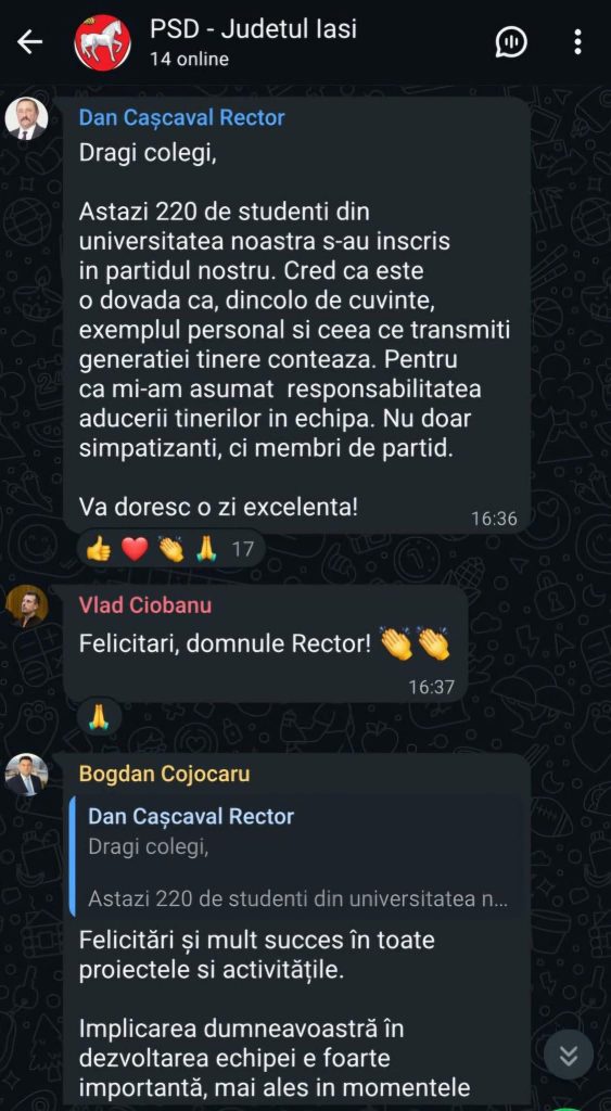 recrutare PSD studenti politehnica dan cascaval