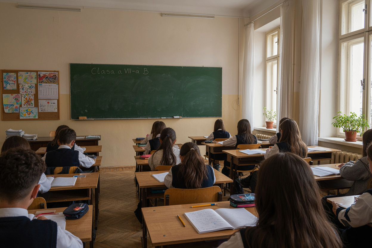 cabinete medicale școlare – elevi într-o sală de clasă